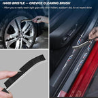 Car Detailing Brushes Set, 8-Piece Auto Detail Cleaning Brush Tool Kit in Ultra-Soft/Middle/Hard, Crevice Brush for Car Interior & Exterior, Leather, Air Vents, Emblems, Wheels Wash & Care