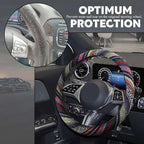 Boho Steering Wheel Cover, Steering Wheel Cover Women, 15 inch Hippie Style Protector Covers, Universal Ethnic Flax Cloth Car Accessories Universal for SUV Van Truck (Hippie-B)