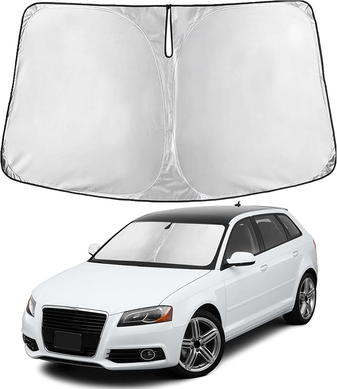 Windshield Sunshade Compatible for Audi A3 2006-2011 2012 2013, Sun Visor for Front Windshield & Window Sun Shade Cover, UV Heat Blocker & Protector, Car Accessories