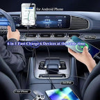 Super Fast Charge USB C Car Phone Charger Adapter 6 in 1 with Voltage Display 250W Multi Port Cigarette Lighter USB Charge for iPhone 16 15 14 13 12 11 Samsung Galaxy Huawei Oneplus Oppo Vivo