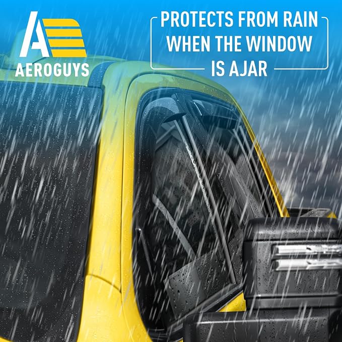 Extra Durable Window Deflectors In-Channel Visors Rain Guards Fit for Chevy Silverado/Sierra 2500HD/3500HD 2020-2026 Crew Cab, Sun Visors, Wind Vent for Shades, Exterior Car Accessories - 4pcs. AG0141
