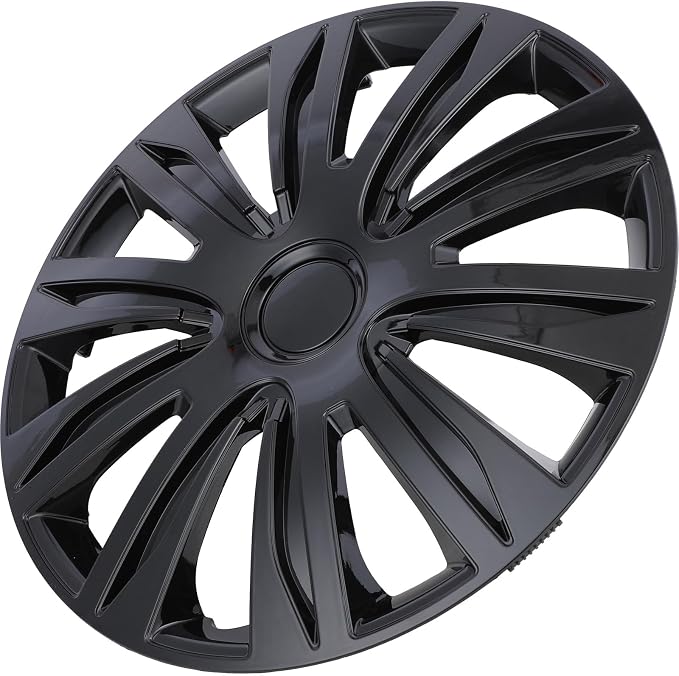 4-Pack 15 Inches Wheel Rim Cover Hubcaps,Redesign Fashion Style Replacement Hubcaps,Car Truck SUV Hub Accessories, Black Lacquer