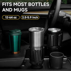 Large Cup Holder Expander with Expandable Arms, Fits 2.5-5.9" Bottles | Cup Holder Adapter Fits Owala/YETI/Hydro Flask/Stanley 12–64 oz; Most Large Bottles; Compatible with Round Cup Holders