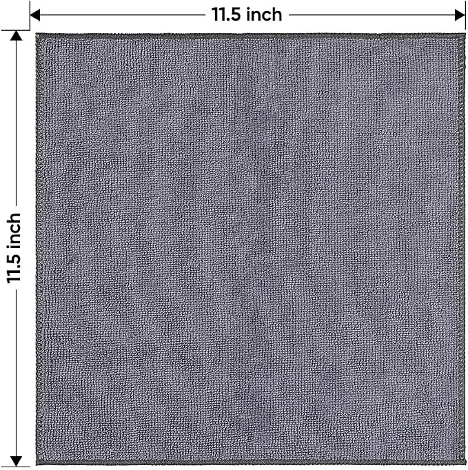 Grey Microfiber Cleaning Cloth 20 Pack 11.5 x 11.5 inch Microfiber Towels for Cars Ultra Absorbent Car Washing Cloth Lint Free Streak Free Cleaning Rags for Car Kitchen Window