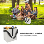 Car Trash Can, Leak-Proof Waterproof Trash Bin Collapsible Portable Auto Garbage Bag Large Capacity Trashcan Storage Bag Multipurpose Car Organizer Hanging (White)