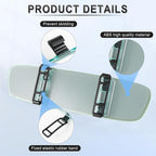Rear View Mirror, Universal 12" (305mm) Wide-Angle Panoramic Convex Rearview Mirror with Clear Slim Frame, Strap-On Design Fits Original to Reduce Blind Spots for Cars SUVs Trucks