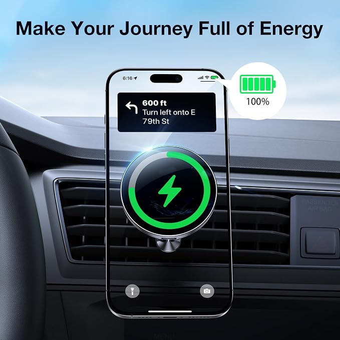 for Magsafe Car Mount Charger【100% Stable】15W Magsafe Car Charger Magnetic Phone Holders for Your Car Accessories for Women Men Car Phone Holder Wireless Car Charger for iPhone 17 16 15 14 13