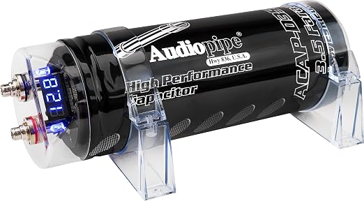 ACAP-D3500 Car Audio 24 Volt Surge Power 3.5 Farad Capacitor Kit for Car Stereo Amplifier with Digital Display and Electronic Protection, Black (3.5 Farad)