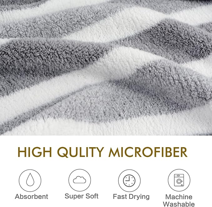 Dog Towel Super Absorbent Pet Bath Towel Microfiber Dog Drying Towel for Small, Medium, Large Dogs and Cats 30inch x 50inch 1 Pack Light-Gray