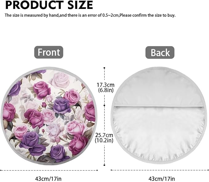 Car Steering Wheel Sun Shade Cover Anti Heat Steering Wheel Cover 17 Inch Vehicle Steering Wheel Sunshade for SUV Vehicle Sedan Truck Purple Rose Car Accessories for Women