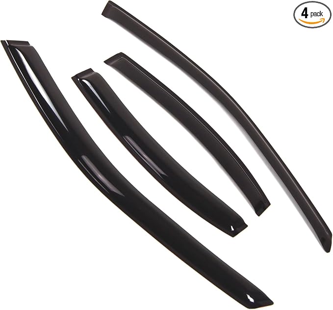 Outside Mount Window Vent Visors Rain Guards Compatible with Lincoln LS 2000-2006 | Side Window Wind Deflectors Rain Shields | Smoke Tinted, 4 Pcs Set, DGWV-296