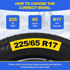 Auto Tightening Snow Chains for Cars, SUVs & Pickup Trucks – 1-Min Quick-Fit Auto Installation, Reusable Universal Emergency Traction Tire Chains – Set of 2（ALN120）