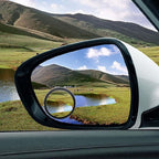 2PCS Automotive Rearview Mirror Blind Spot Mirrors - 2'' 360° Adjustable Bling Rhinestone Car Side View Mirror with Frame - HD Glass Round Wide View Angle Convex Mirrors for Car SUV Truck (White)