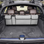 Car Trunk Organizer, Backseat Hanging Large Storage with Adjustable Straps, Waterproof Collapsible Cargo Bag with 4 Pockets, Sturdy Space Saver Frees Trunk Floor for SUV, Truck, MPV