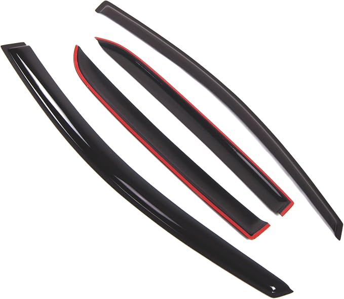 Outside Mount Window Vent Visors Rain Guards Compatible with Mazda Mazda5 2006-2009 | Side Window Wind Deflectors Rain Shields | Smoke Tinted, 4 Pcs Set, DGWV-485