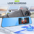 4.5 Inch Mirror Dash Cam Backup Camera 1080P Front and Rear View Mirror Camera for Cars Dual Lens Cam Loop Recording 150°Wide Angle G-Sensor Parking Assistance