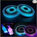 2PCS LED Car Cup Holder Lights, Light up Car Coasters for Cup Holders 7 Color-Changing Light Up Cup Holder Insert Coasters, Waterproof Car Accessories for Teens, Car Gifts for Men & Women