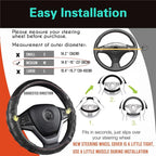 Steering Wheel Cover Great Grip with 3D Honeycomb Anti-Slip Design, Universal 14.5-15 Inch (Black/Red Stitch)