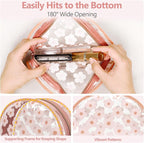 Clear Makeup Bag - TSA Approved Toiletry Bag for Carry-on & Checked Luggage, Water Resistant Car Storage Organizer with Reinforced Seams