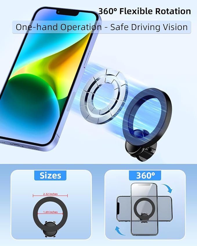 PZK Car Phone Mount for Chevy quinox 2018-2023 Accessories Custom Air Vent | Chevy Car Phone Holder Compatible with MagSafe Cellphone Holder for Vent Hands Free 360° Rotation Magnetic Phone Cradles