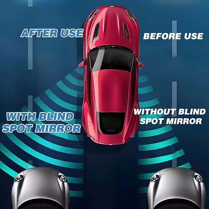 4Pcs Cars blind spot mirror Heart Shaped Car Side Mirror Car Accessories Adjustabe Angle Removable Wide Angle Convex RearView Mirror Enhanced Safety Universal Stick-On for Suvs Trucks Autos