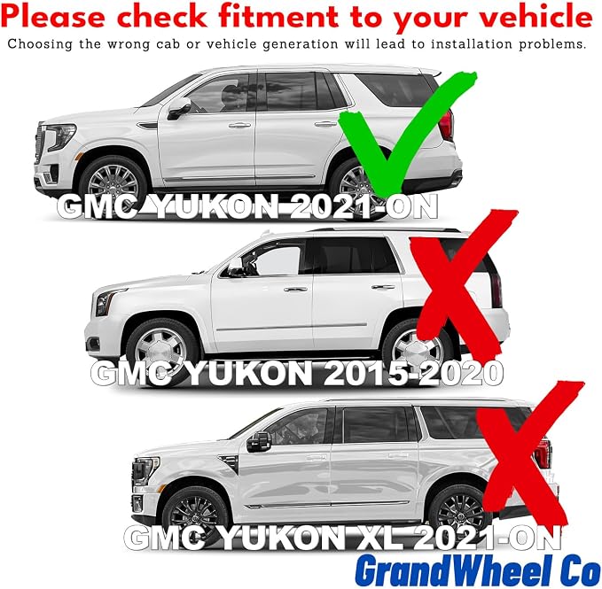 GrandWheel Window Deflectors Smoke Tinted in-Channel Side Window Vent Visor Deflectors Rain Guards Compatible with Yukon 2021-2026 - 4pcs. GW0274