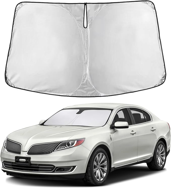 Windshield Sunshade Compatible for Lincoln MKS 2009-2014 2015 2016, Sun Visor for Front Windshield & Window Sun Shade Cover, UV Heat Blocker & Protector, Car Accessories