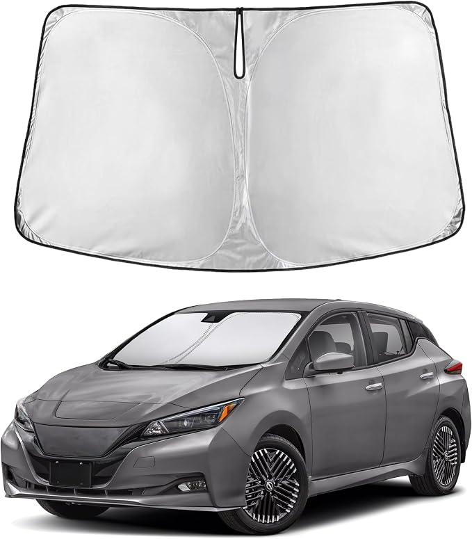 Windshield Sunshade Compatible for Nissan Leaf 2018-2023 2024 2025, Sun Visor for Front Windshield & Window Sun Shade Cover, UV Heat Blocker & Protector, Car Accessories
