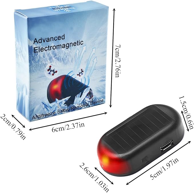 4pcs AntiFreeze Electromagnetic Car Snow Removal Device,Solar Car Interference Antifreeze Instrument with Flashing Led for car windshield,Rechargeable Electromagnetic Car Defroster for All Vehicles
