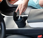 Silicone Trash Can with Lid - Car Cup Holder Trash Bin for Auto, Home, Office (Black)