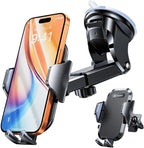 Military-Grade Phone Holders for Your Car 【89+ LBS Strongest Suction & Metal Clip】 2026 Ultimate Car Phone Holder, Dashboard Windshield Vent Cell Phone Car Mount for iPhone Sumsung Android