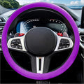JDDRY Car Steering Wheel Cover,Silicone Steering Wheel Protector,Universal Fit Automotive Steering Wheel Cover,Steering Wheel Protective Cover(Purple,1PC)