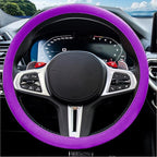 JDDRY Car Steering Wheel Cover,Silicone Steering Wheel Protector,Universal Fit Automotive Steering Wheel Cover,Steering Wheel Protective Cover(Purple,1PC)