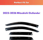 KPY Rain Guards Fit for 2022-2026 Mitsubishi Outlander, Out-Channel Window Visors Vent Wind Deflectors 4PC, Car Accessories for 22-26 Outlander