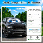 Silver Cool Eyes Large Foldable Front Window Sunshade- 63 x 33.86