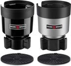 2 Pack Car Cup Holder Expander Organizer Adjustable Base, Compatible with Yeti 20/26/30 oz, Hydro Flasks 32/40oz, Nalgenes 30/32/38/48 oz, Other Bottles in 3.4"-3.8" (Black and Silver)
