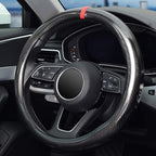 Steering Wheel Cover Carbon Fiber, Universal Standard Size 14.5-15 inch Car Steering Wheel Accessories for Men, Black