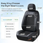 Coverado Seat Covers Full Set, 5 Seats Universal Seat Covers for Cars, Black Car Seat Covers Front Seats Back Seat Cover, Breathable Car Seat Cushion, Leather Seat Cover Seat Protector Fit Most Cars