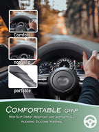 Car Steering Wheel Cover, Non-Slip Silicone Material, Multiple Color Choices, Universal Auto Parts Steering Wheel Cover, Suitable for Most Cars (Grey)