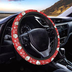 Christmas Steering Wheel Covers Xmas Decor Car Accessories Cartoon Santa Claus Car Steering Wheel Covers Anti-Slip Soft Grip 14-15 inch Stretch-on Steering Wheel Protector Rrd