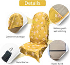 Waterproof Car Seat Cover for Front Seats, Protector for Cars SUVs Trucks, Sweat Towel Seat Covers Bucket for Gym, Workout, Beach, Hiking, Running and Swimming(Chamomile and Yellow, 2PCS)