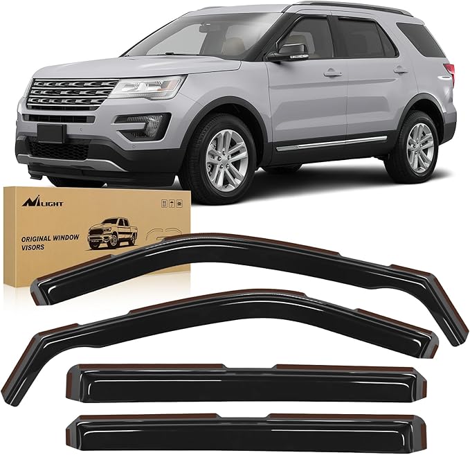 in Channel Window Deflectors for Ford Explorer 2011 2012 2013 2014 2015 2016 2017 2018 2019 Vent Window Visors,Rain Guards-4PCS