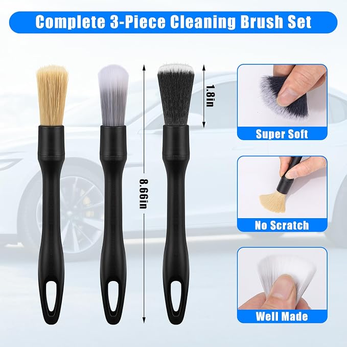 Car Wash Detailing Kit Cleaning Set with Foam Gun Sprayer, Long-Handle Brush, Large Wash Mitt, Towels, Complete Interior & Exterior Car Washing Supply Set (Blue)