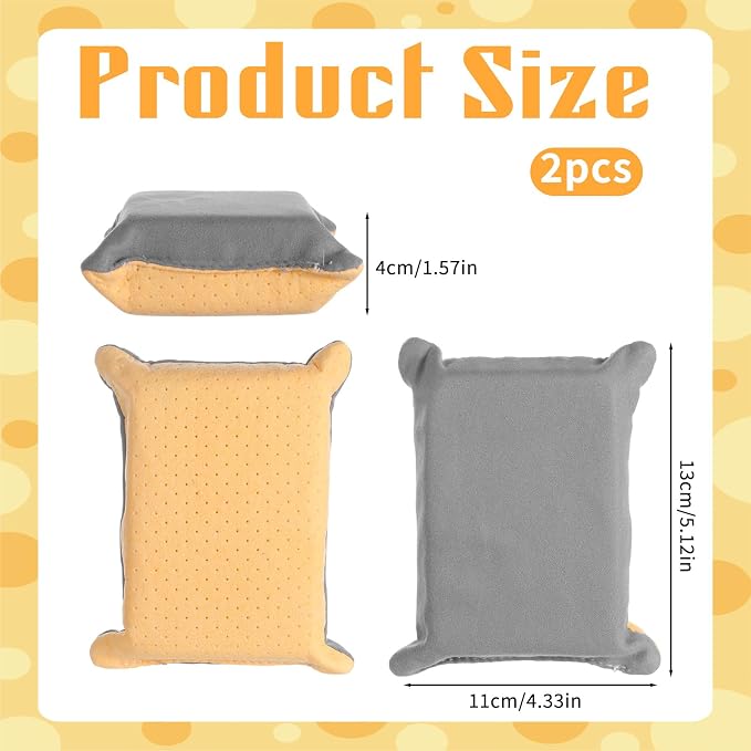 Windshield Defogger Sponge, 2 PCS Non-Woven Absorbent Sponges Glass Window Defogger for Car Windshield, Double-Sided Fleece Glass Sponge for Auto Glasss Interior Cleaning (Grey+Yellow)