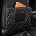 Car Seat Back, PU Leather Rear Seat Protector Kick Mat Cover with a Pocket, Easy to Clean Wear