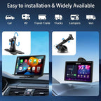 CarPlay Screen for Car, 9'' Wireless CarPlay & Android Auto - Smart Portable Touchscreen with Bluetooth/FM, Mirror Link, Voice Control, GPS Navigation, Hands-Free Calling, Plug & Play Car Play Screen