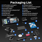 10.26" Portable Apple CarPlay Screen for Car with Rotatable 4K Dash Cam, Wireless CarPlay & Android Auto Display with 1080P Backup Camera, 64GB Card Included, GPS Navigation, Voice Control