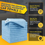Blue Microfiber Cleaning Cloth 50 Pack, 12.5 x 12.5 inch Microfiber Towels for Cars, Ultra Absorbent Car Washing Cloth, Lint Free Streak Free Cleaning Rags for Car, Kitchen, and Window