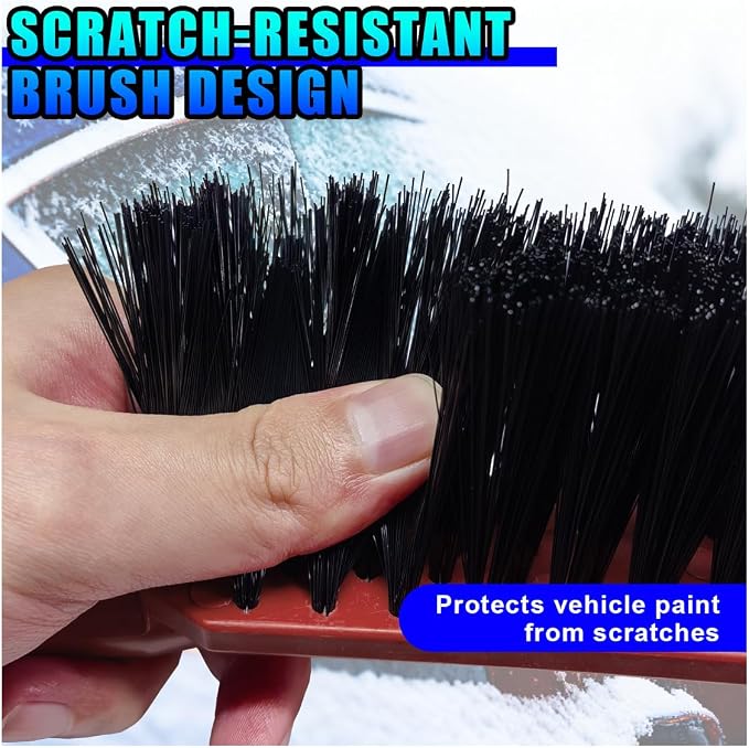 2 in 1 Snow Brush and Ice Scraper for Car Windshield, 22.83" Winter Automotive Window Snow Shovel with Ergonomic Foam Grip, Detachable Vehicle Windshield Deicer for Car, SUV, Truck (Red)