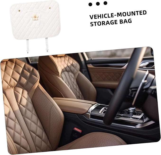 Floral Back Seat Protector Kick Mat with Storage Pockets Anti-kick Car Seat Back Cover for Dirt and Damage Prevention Fit Car Accessories